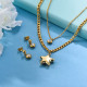 Stainless Steel 18k Gold Plated Jewelry Sets for Women -SSCSG142-31693