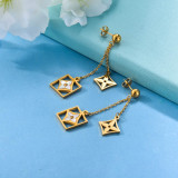 Stainless Steel Drop Earring with Charms -SSEGG142-31683