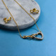 Stainless Steel 18k Gold Plated Jewelry Sets for Women -SSCSG143-31803