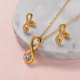 Stainless Steel 18k Gold Plated Jewelry Sets for Women -SSCSG143-31703