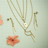 Stainless Steel 18k Gold Plated Jewelry Sets for Women -SSCSG142-31513