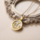 Stainless Steel 18k Gold Plated White Shell Zodiac Necklace -SSNEG142-31612