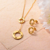 Stainless Steel 18k Gold Plated Jewelry Sets for Women -SSCSG143-31718