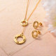 Stainless Steel 18k Gold Plated Jewelry Sets for Women -SSCSG143-31718