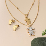 Stainless Steel 18k Gold Plated Jewelry Sets for Women -SSCSG142-31586