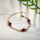 Stainless Steel 18k Gold Plated beaded Bracelets for Kids -SSBTG142-31548