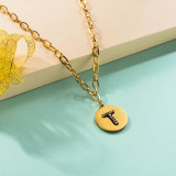 Stainless Steel 18k Gold Plated Necklace -SSNEG142-31768
