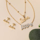 Stainless Steel 18k Gold Plated Jewelry Sets for Women -SSCSG142-31598