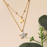 Stainless Steel 18k Gold Plated Necklace -SSNEG142-31585