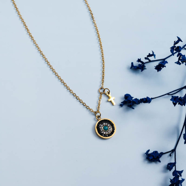 Stainless Steel 18k Gold Plated Necklace -SSNEG142-31482
