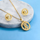 Stainless Steel 18k Gold Plated Jewelry Sets for Women -SSCSG143-31796