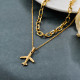 Stainless Steel 18k Gold Plated Necklace -SSNEG142-31656