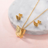 Stainless Steel 18k Gold Plated Jewelry Sets for Women -SSCSG143-31713