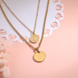 Stainless Steel 18k Gold Plated Necklace -SSNEG142-31575
