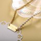 Stainless Steel 18k Gold Plated Necklace -SSNEG142-31549