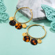 Stainless Steel Hoop Earring with Charms -SSEGG142-31637