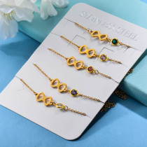 Stainless Steel 18k Gold Plated Jewelry Sets for Women -SSBTG142-31701