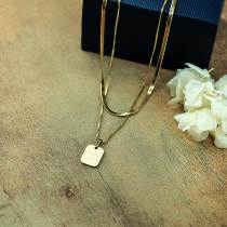 Stainless Steel 18k Gold Plated Necklace -SSNEG142-31522