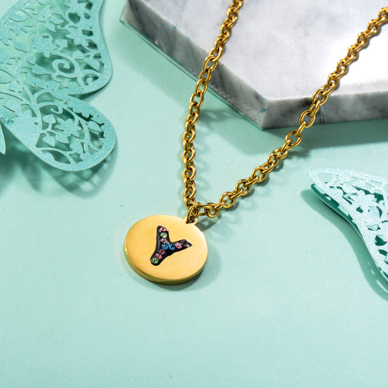 Stainless Steel 18k Gold Plated Necklace -SSNEG142-31775