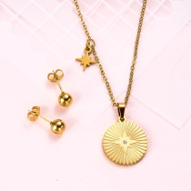 18k Gold Plated  Coin Necklace Sets -SSCSG142-31916