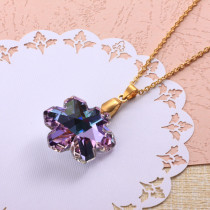 Stainless Steel Crystal Pendant Necklace -SSNEG173-32326