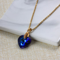 Stainless Steel Crystal Pendant Necklace -SSNEG173-32240