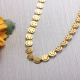18K Gold Plated Smile Chain Necklace -SSNEG142-32078