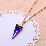 Stainless Steel Crystal Pendant Necklace -SSNEG173-32318