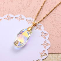 Stainless Steel Crystal Pendant Necklace -SSNEG173-32310