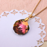 Stainless Steel Crystal Pendant Necklace -SSNEG173-32306