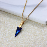 Stainless Steel Crystal Pendant Necklace -SSNEG173-32228