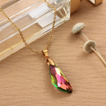 Stainless Steel Crystal Pendant Necklace -SSNEG173-32285