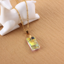 Stainless Steel Crystal Pendant Necklace -SSNEG173-32263