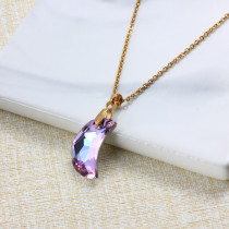 Stainless Steel Crystal Pendant Necklace -SSNEG173-32223