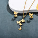 Stainless Steel 18k Gold Plated Butterfly Jewelry Sets -SSCSG143-32378