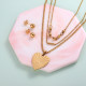 18k Gold Plated Heart Layered Necklace Sets -SSCSG142-31970