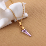 Stainless Steel Crystal Pendant Necklace -SSNEG173-32254