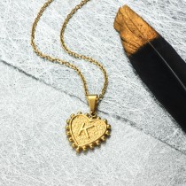 18k Gold Plated Personalized Heart Initial Letter Necklace SSNEG143-32420