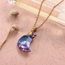 Stainless Steel Crystal Pendant Necklace -SSNEG173-32301