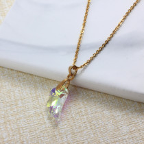 Stainless Steel Crystal Pendant Necklace -SSNEG173-32248