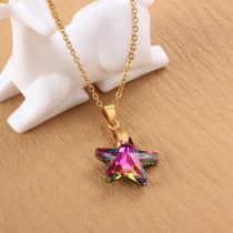 Stainless Steel Crystal Pendant Necklace -SSNEG173-32271