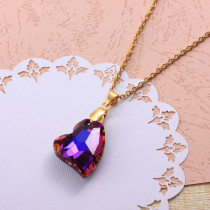 Stainless Steel Crystal Pendant Necklace -SSNEG173-32324
