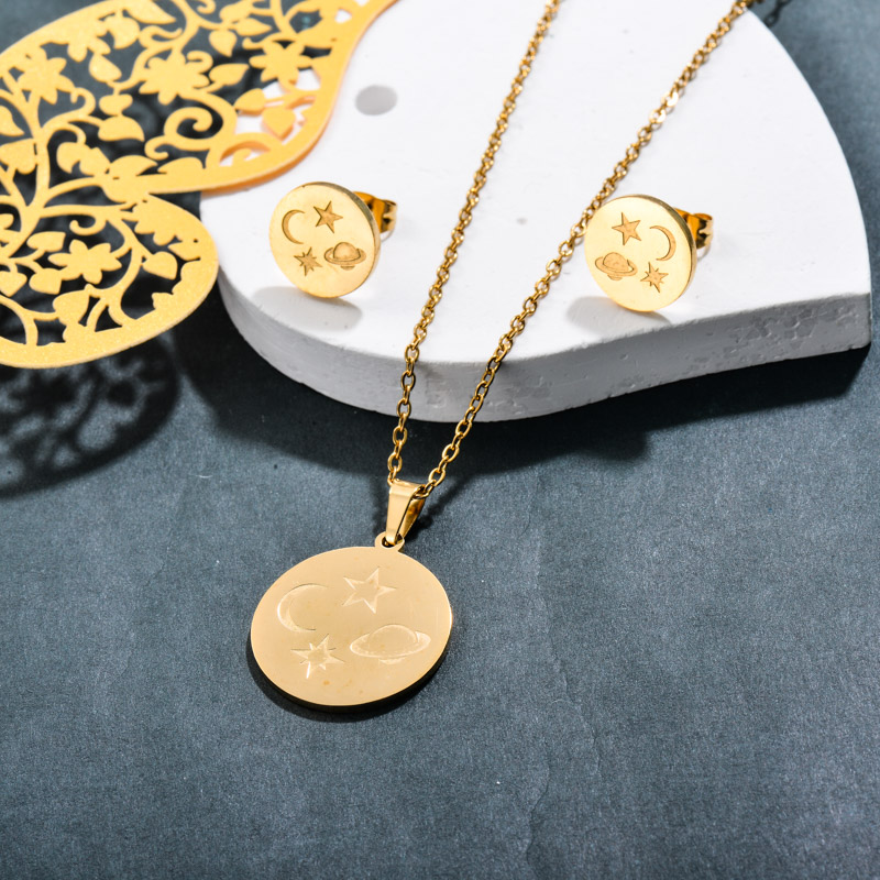 Stainless Steel Star Planet Jewelry Sets -SSCSG143-32353