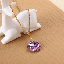 Stainless Steel Crystal Pendant Necklace -SSNEG173-32269