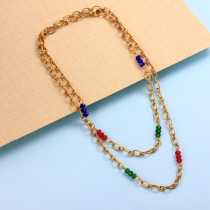 Stainless Steel Beaded Necklace -SSNEG142-32011