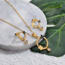 18K Gold Plated Circle Imitation Jewelry Sets -SSCSG143-32120