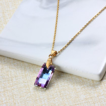 Stainless Steel Crystal Pendant Necklace -SSNEG173-32227
