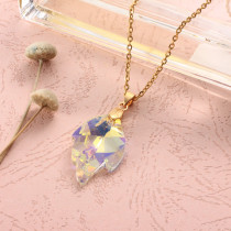 Stainless Steel Crystal Pendant Necklace -SSNEG173-32299