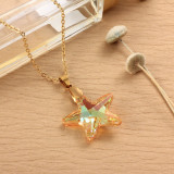 Stainless Steel Crystal Pendant Necklace -SSNEG173-32283