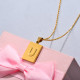 18k Gold Plated Personalized Rectangle Initial Letter Necklace SSNEG143-32456